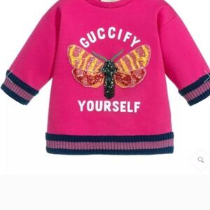 Gucci Kids Fuchsia Sweatshirt with Butterfly Design Size 8